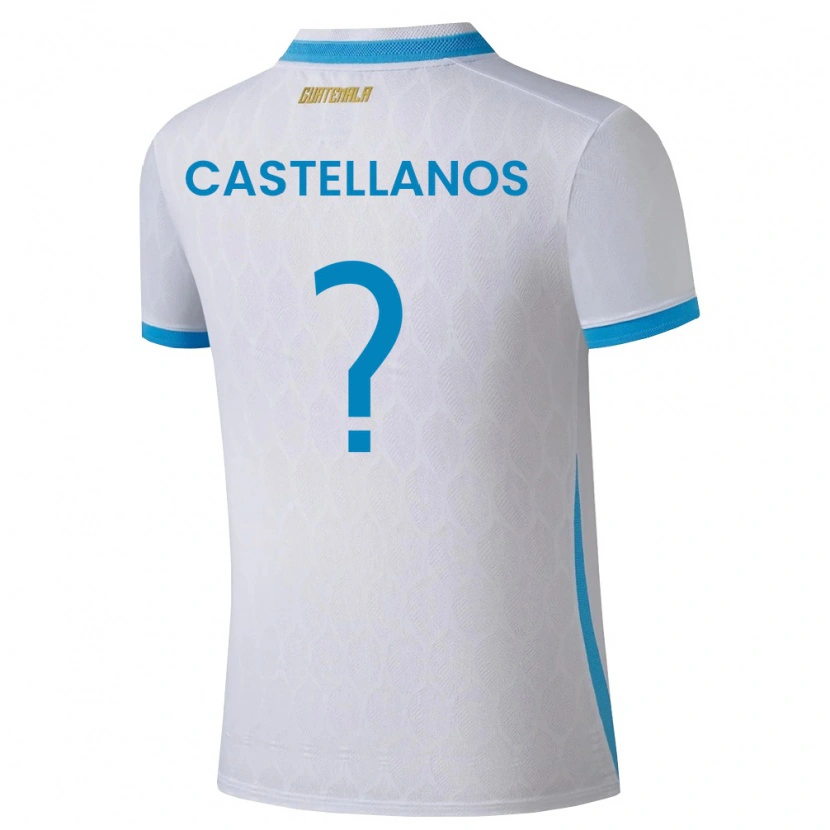 Danxen Niño Camiseta Guatemala Jezmin Castellanos #0 Blanco Azul Cielo Oro 1ª Equipación 26-28 La Camisa