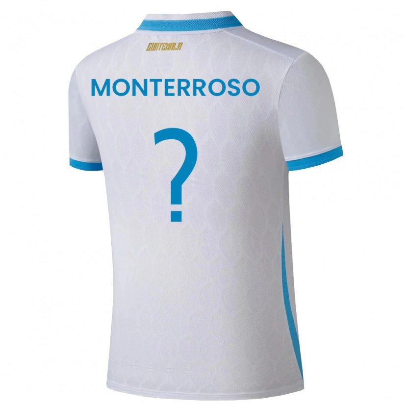 Danxen Niño Camiseta Guatemala María Monterroso #0 Blanco Azul Cielo Oro 1ª Equipación 26-28 La Camisa
