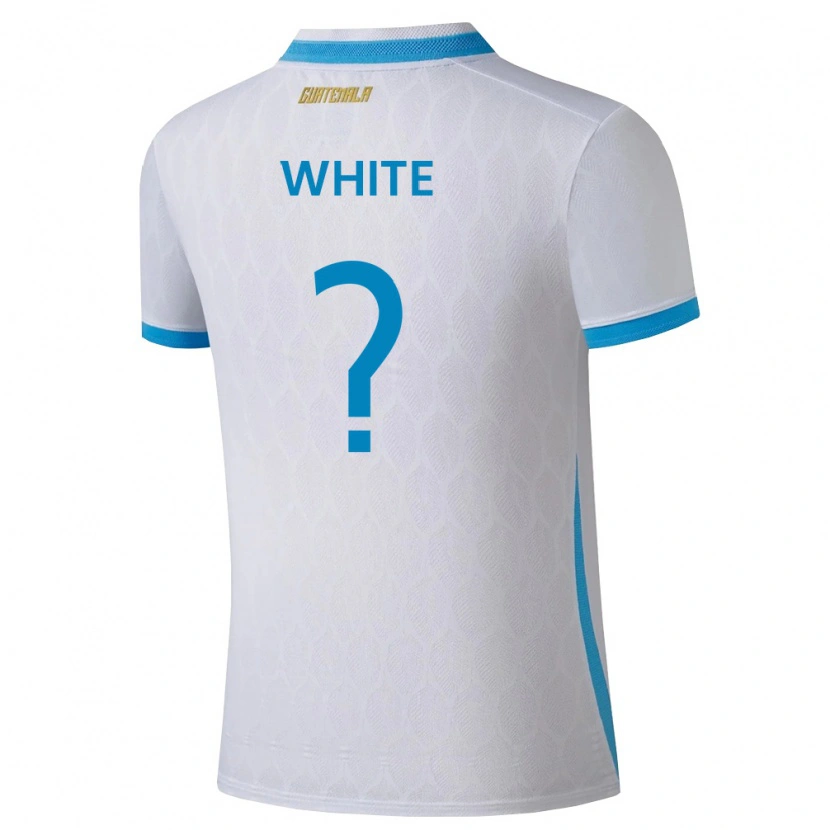 Danxen Niño Camiseta Guatemala Megan White #0 Blanco Azul Cielo Oro 1ª Equipación 26-28 La Camisa