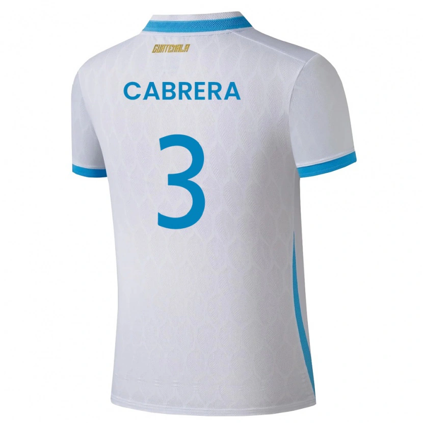 Danxen Niño Camiseta Guatemala Gabriel Cabrera #3 Blanco Azul Cielo Oro 1ª Equipación 26-28 La Camisa