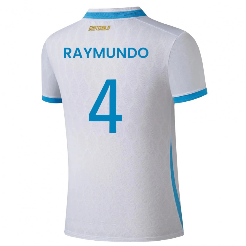 Danxen Niño Camiseta Guatemala Cristopher Raymundo #4 Blanco Azul Cielo Oro 1ª Equipación 26-28 La Camisa