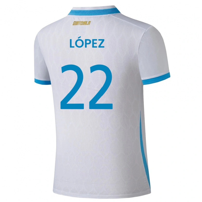 Danxen Niño Camiseta Guatemala Whitney López #22 Blanco Azul Cielo Oro 1ª Equipación 26-28 La Camisa