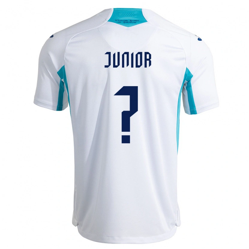 Danxen Niño Camiseta Honduras Junior Mejía #0 Blanco Azul Azul Cielo 1ª Equipación 26-28 La Camisa