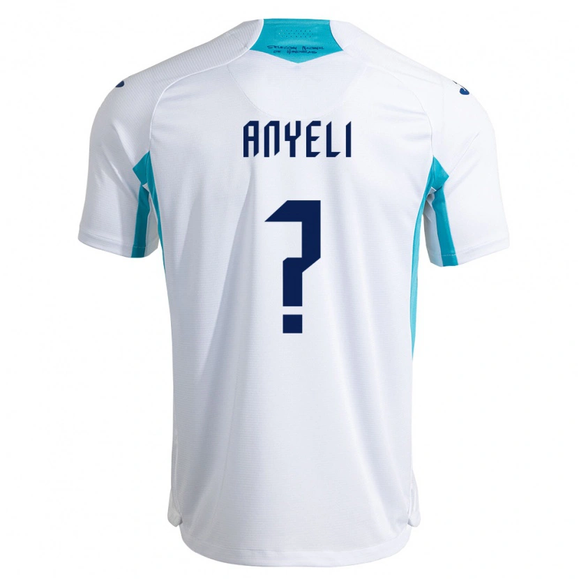 Danxen Niño Camiseta Honduras Anyeli Rodriguez #0 Blanco Azul Azul Cielo 1ª Equipación 26-28 La Camisa
