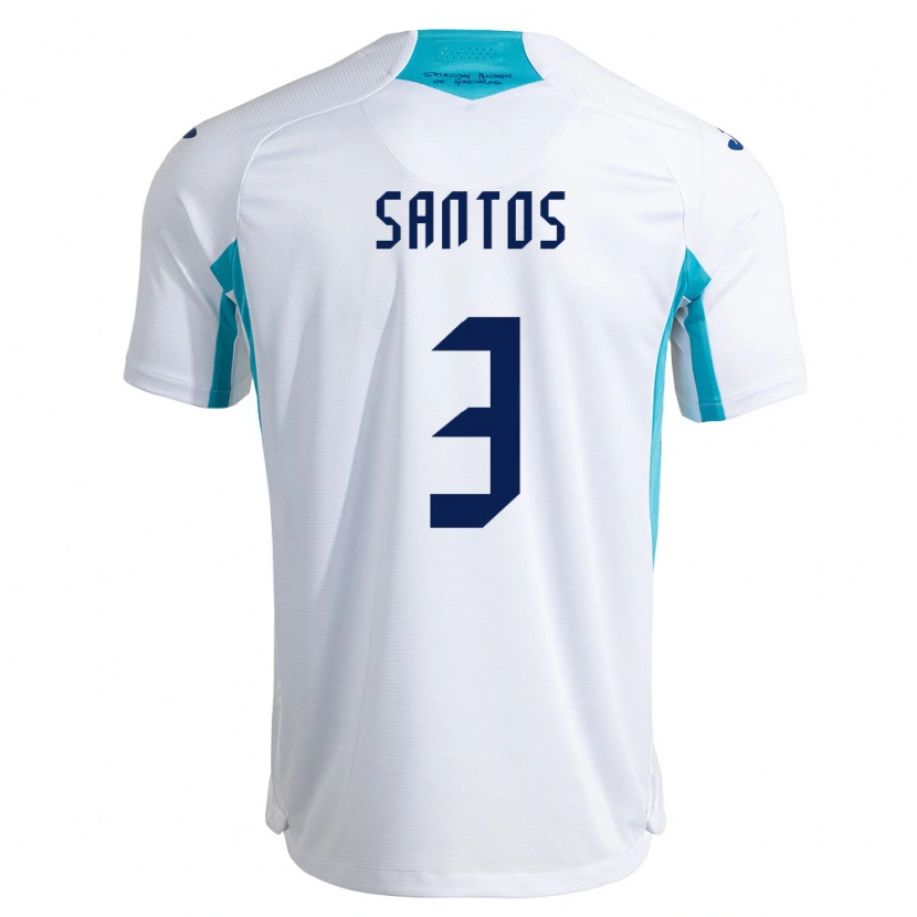 Danxen Niño Camiseta Honduras Marcelo Santos #3 Blanco Azul Azul Cielo 1ª Equipación 26-28 La Camisa