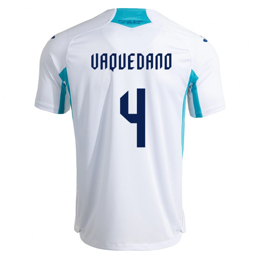 Danxen Niño Camiseta Honduras Brayan Vaquedano #4 Blanco Azul Azul Cielo 1ª Equipación 26-28 La Camisa