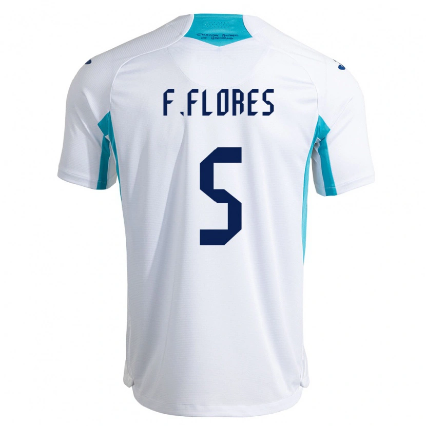 Danxen Niño Camiseta Honduras Franklin Flores #5 Blanco Azul Azul Cielo 1ª Equipación 26-28 La Camisa