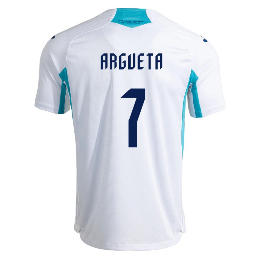 Danxen Niño Camiseta Honduras Jonathan Argueta #7 Blanco Azul Azul Cielo 1ª Equipación 26-28 La Camisa