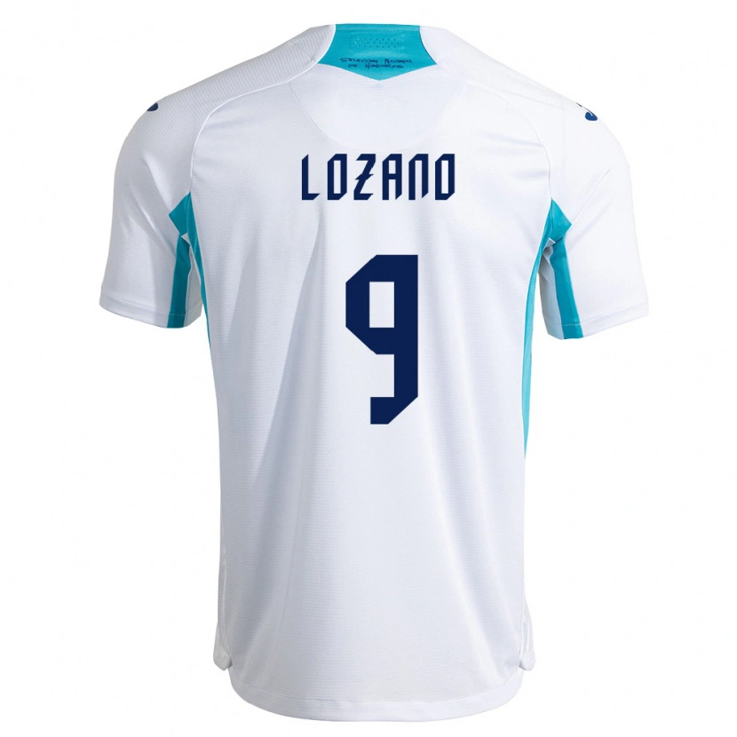 Danxen Niño Camiseta Honduras Choco Lozano #9 Blanco Azul Azul Cielo 1ª Equipación 26-28 La Camisa