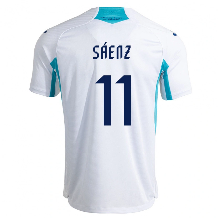 Danxen Niño Camiseta Honduras Bryan Sáenz #11 Blanco Azul Azul Cielo 1ª Equipación 26-28 La Camisa