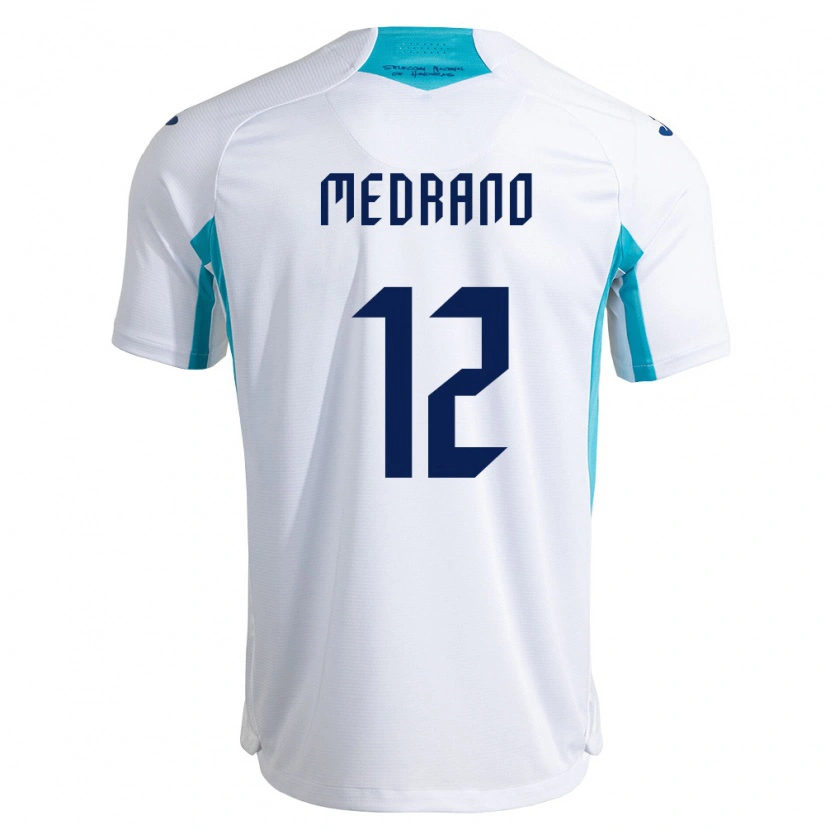Danxen Niño Camiseta Honduras Yair Medrano #12 Blanco Azul Azul Cielo 1ª Equipación 26-28 La Camisa