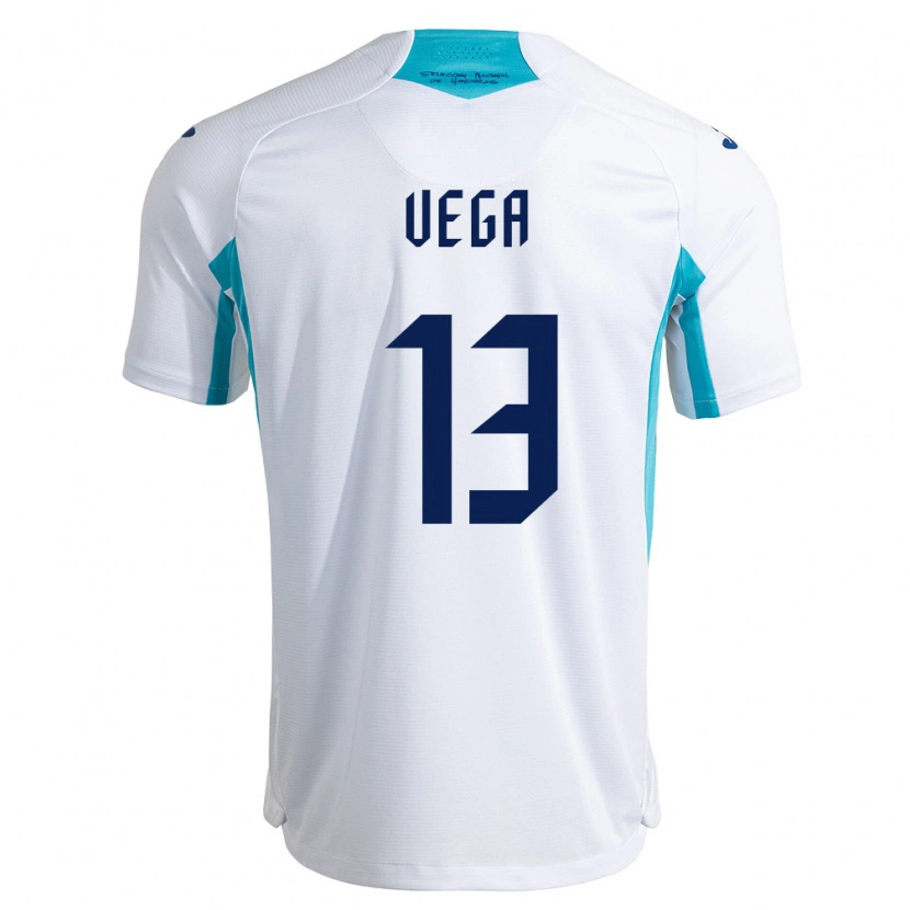 Danxen Niño Camiseta Honduras Alexy Vega #13 Blanco Azul Azul Cielo 1ª Equipación 26-28 La Camisa