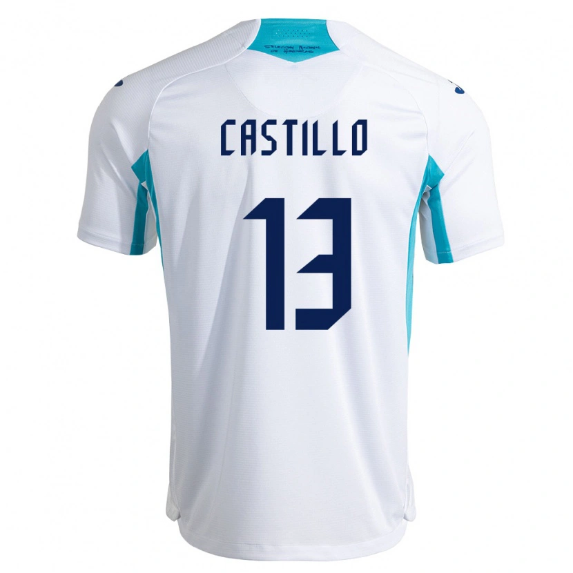 Danxen Niño Camiseta Honduras Miguel Castillo #13 Blanco Azul Azul Cielo 1ª Equipación 26-28 La Camisa