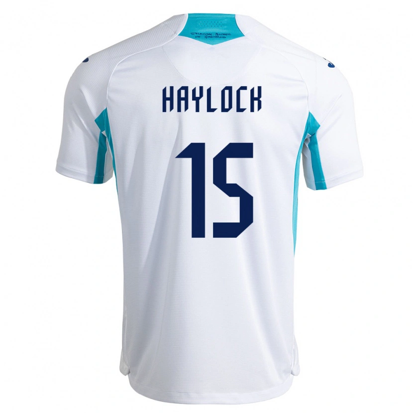 Danxen Niño Camiseta Honduras Kendra Haylock #15 Blanco Azul Azul Cielo 1ª Equipación 26-28 La Camisa