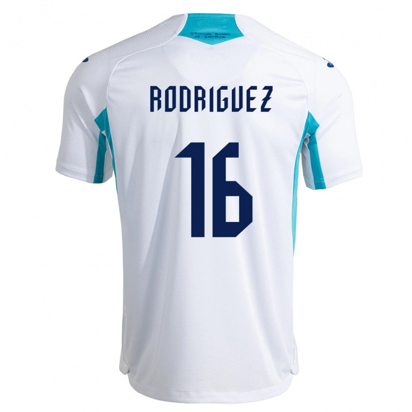 Danxen Niño Camiseta Honduras Edwin Rodríguez #16 Blanco Azul Azul Cielo 1ª Equipación 26-28 La Camisa