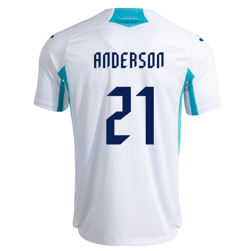 Danxen Niño Camiseta Honduras Robben Anderson #21 Blanco Azul Azul Cielo 1ª Equipación 26-28 La Camisa