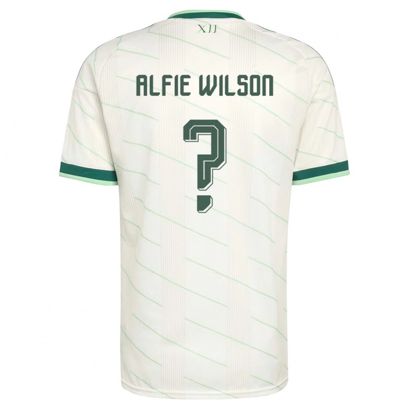 Danxen Niño Camiseta Irlanda Del Norte Alfie Wilson #0 Blanco Verde 2ª Equipación 26-28 La Camisa
