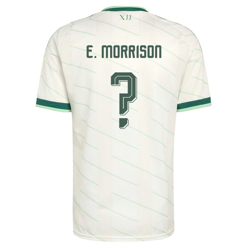 Danxen Niño Camiseta Irlanda Del Norte Emmett Morrison #0 Blanco Verde 2ª Equipación 26-28 La Camisa