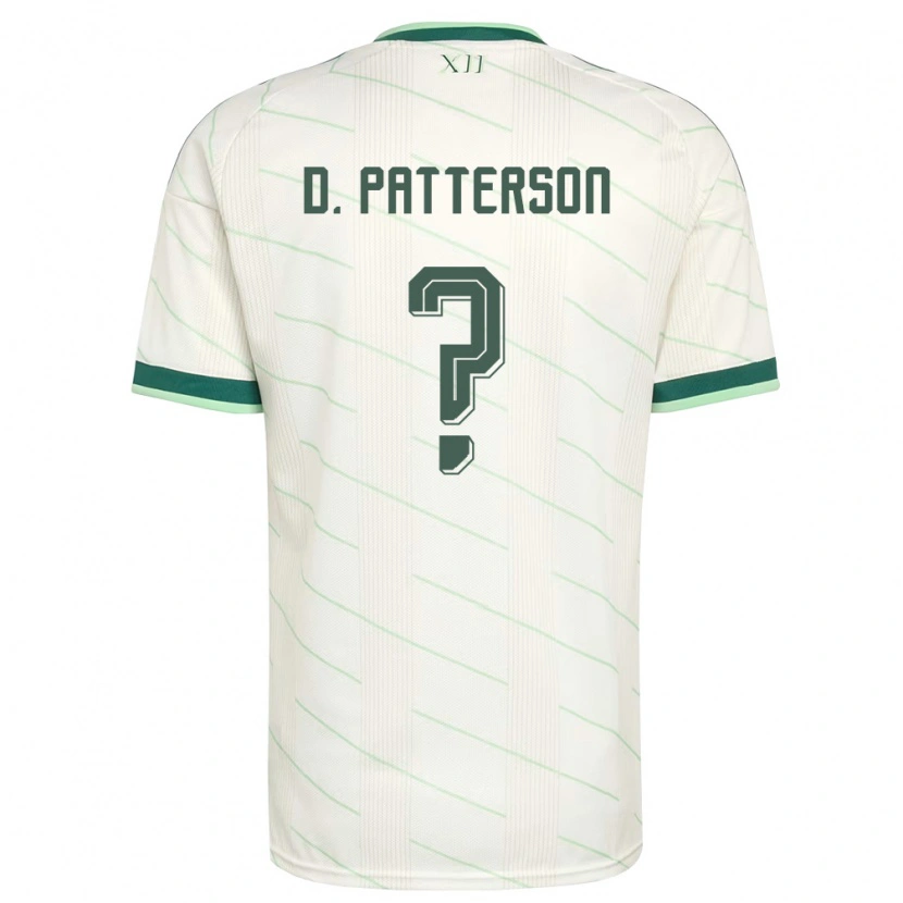 Danxen Niño Camiseta Irlanda Del Norte Dan Patterson #0 Blanco Verde 2ª Equipación 26-28 La Camisa