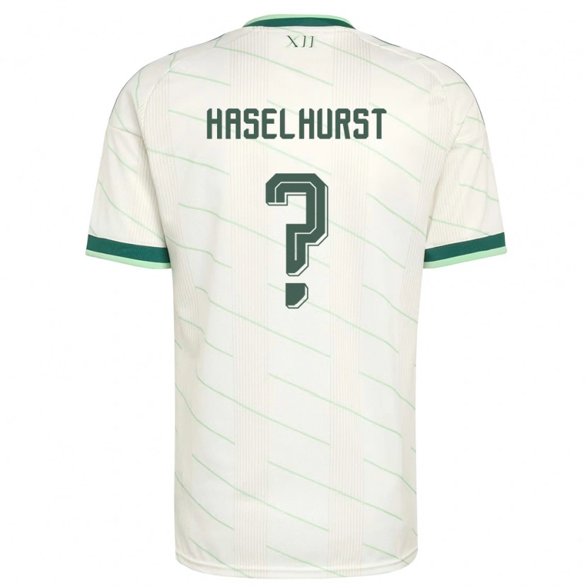 Danxen Niño Camiseta Irlanda Del Norte Will Haselhurst #0 Blanco Verde 2ª Equipación 26-28 La Camisa