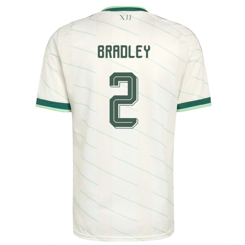 Danxen Niño Camiseta Irlanda Del Norte Conor Bradley #2 Blanco Verde 2ª Equipación 26-28 La Camisa
