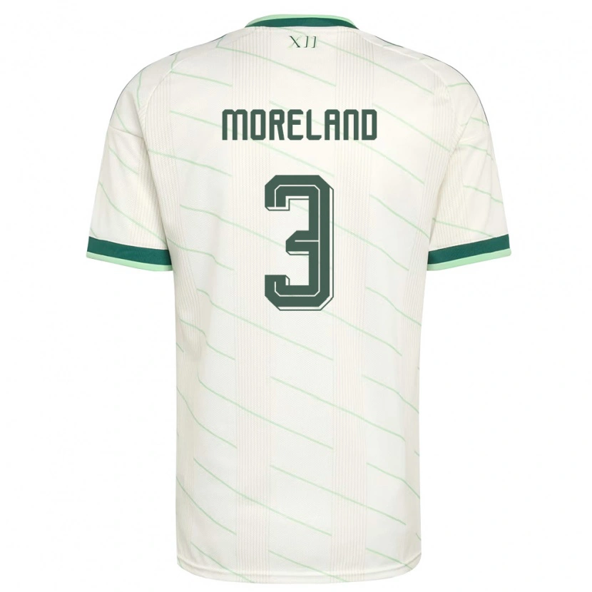 Danxen Niño Camiseta Irlanda Del Norte Calum Moreland #3 Blanco Verde 2ª Equipación 26-28 La Camisa