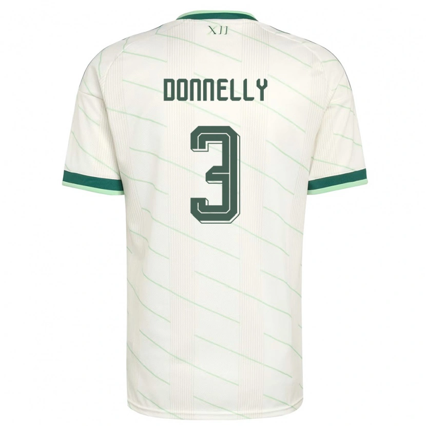 Danxen Niño Camiseta Irlanda Del Norte Aaron Donnelly #3 Blanco Verde 2ª Equipación 26-28 La Camisa