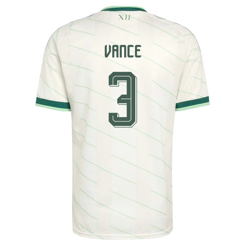 Danxen Niño Camiseta Irlanda Del Norte Demi Vance #3 Blanco Verde 2ª Equipación 26-28 La Camisa