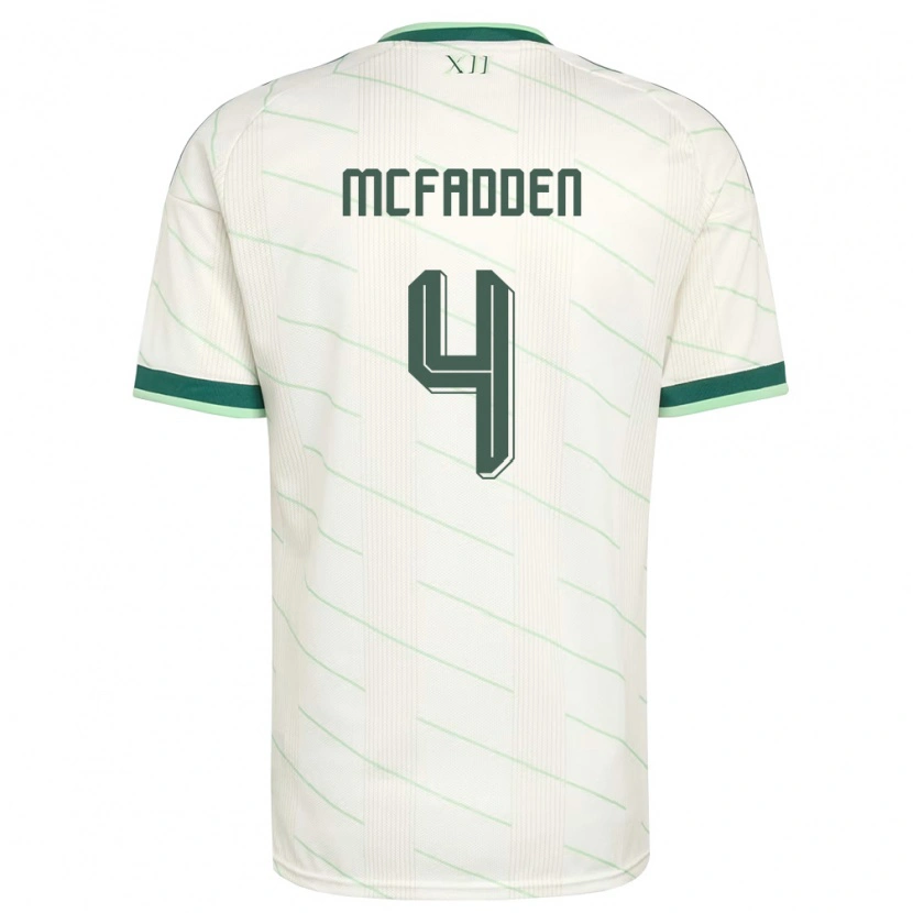 Danxen Niño Camiseta Irlanda Del Norte Sarah Mcfadden #4 Blanco Verde 2ª Equipación 26-28 La Camisa