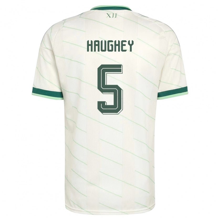 Danxen Niño Camiseta Irlanda Del Norte Conor Haughey #5 Blanco Verde 2ª Equipación 26-28 La Camisa