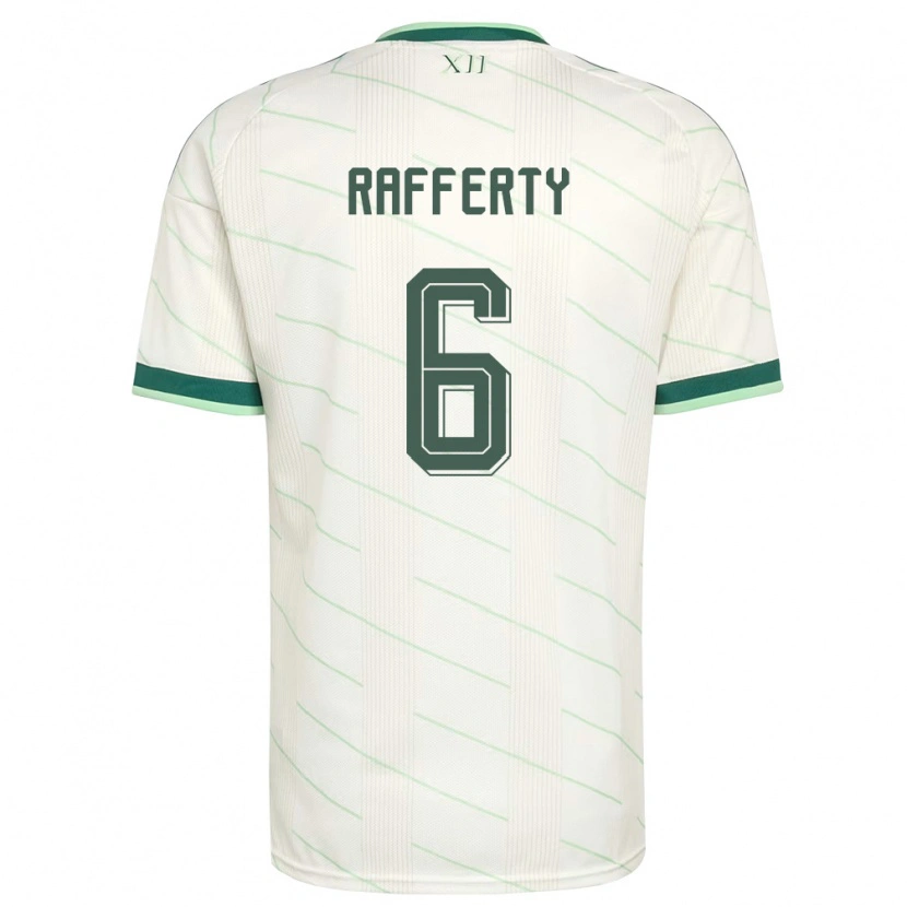 Danxen Niño Camiseta Irlanda Del Norte Laura Rafferty #6 Blanco Verde 2ª Equipación 26-28 La Camisa