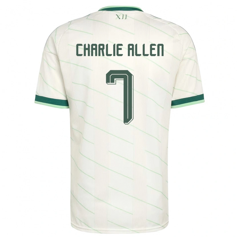 Danxen Niño Camiseta Irlanda Del Norte Charlie Allen #7 Blanco Verde 2ª Equipación 26-28 La Camisa