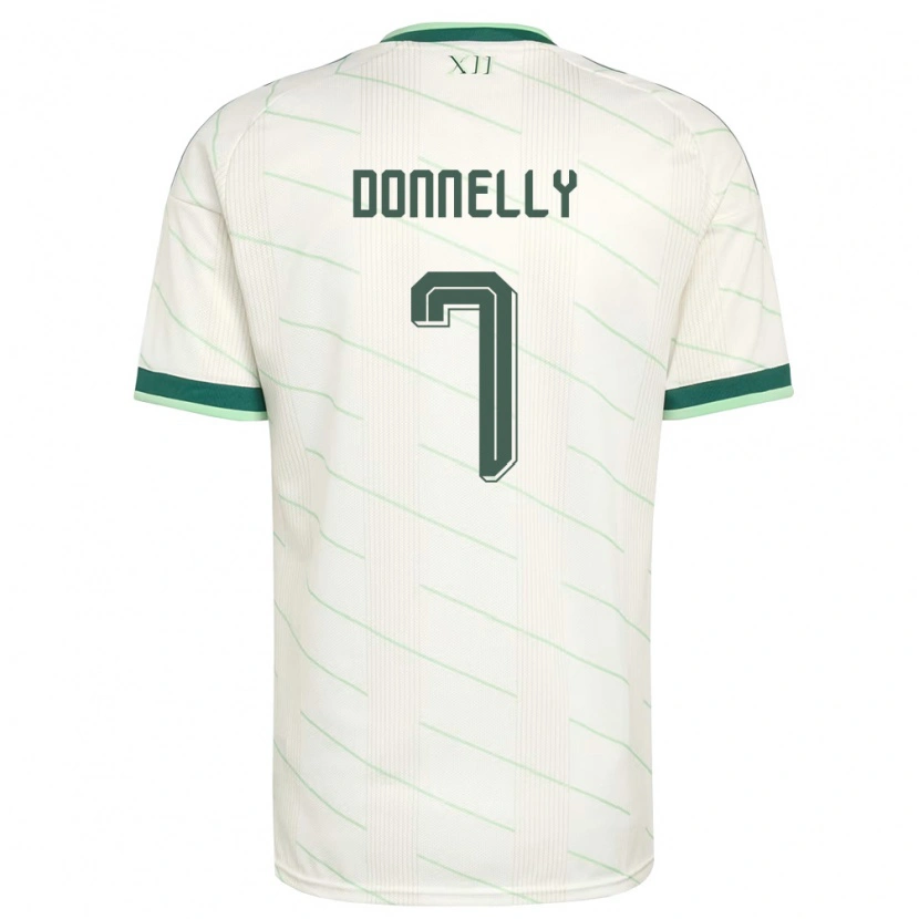 Danxen Niño Camiseta Irlanda Del Norte Caolan Donnelly #7 Blanco Verde 2ª Equipación 26-28 La Camisa