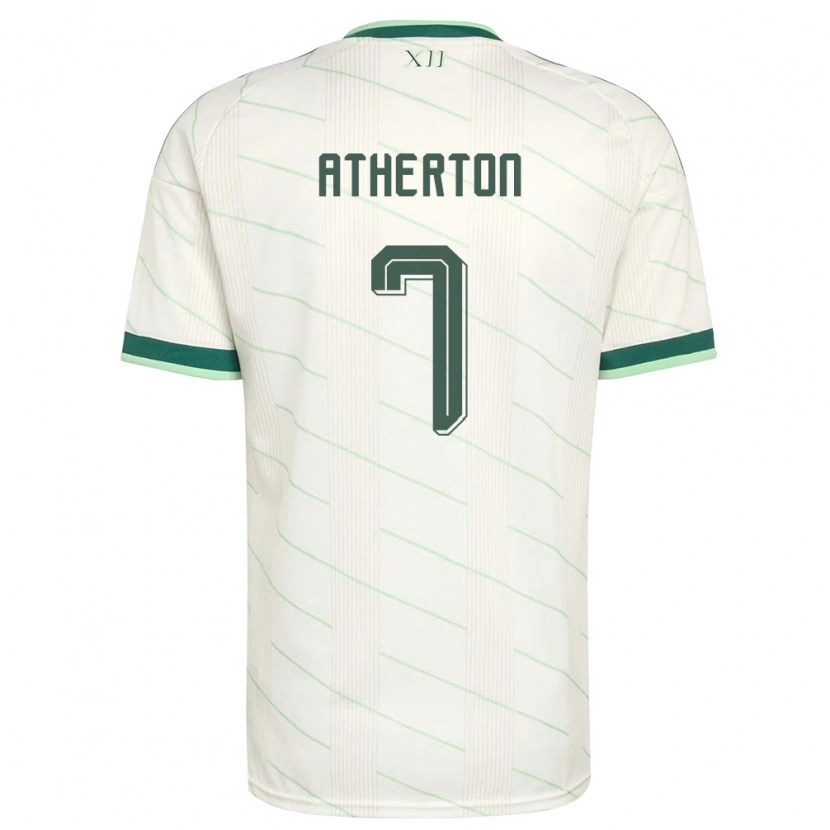 Danxen Niño Camiseta Irlanda Del Norte Chris Atherton #7 Blanco Verde 2ª Equipación 26-28 La Camisa