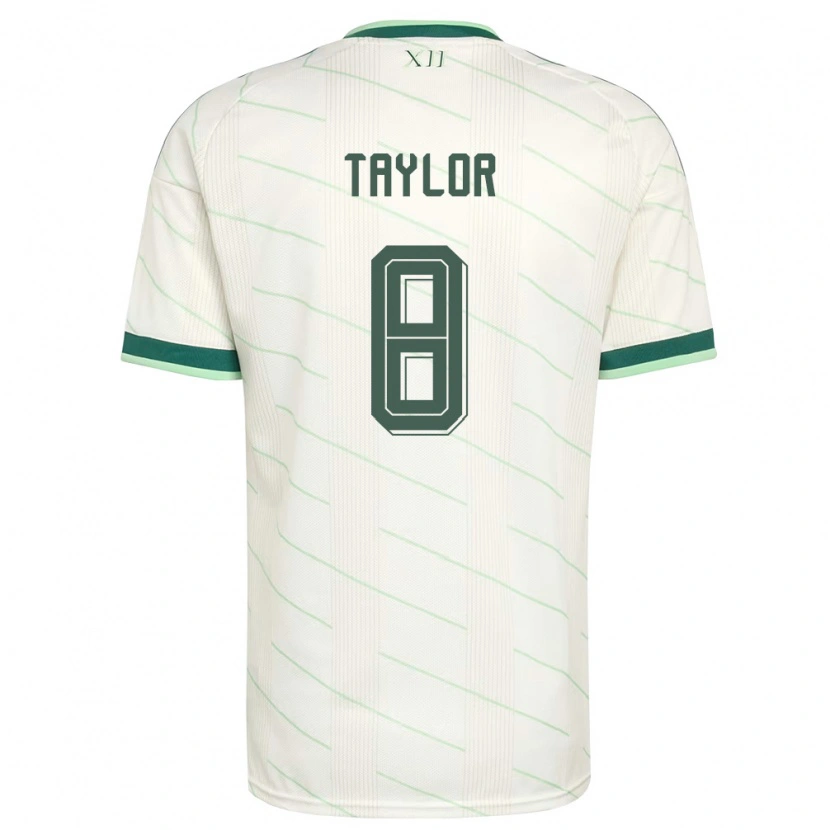Danxen Niño Camiseta Irlanda Del Norte Dale Taylor #8 Blanco Verde 2ª Equipación 26-28 La Camisa