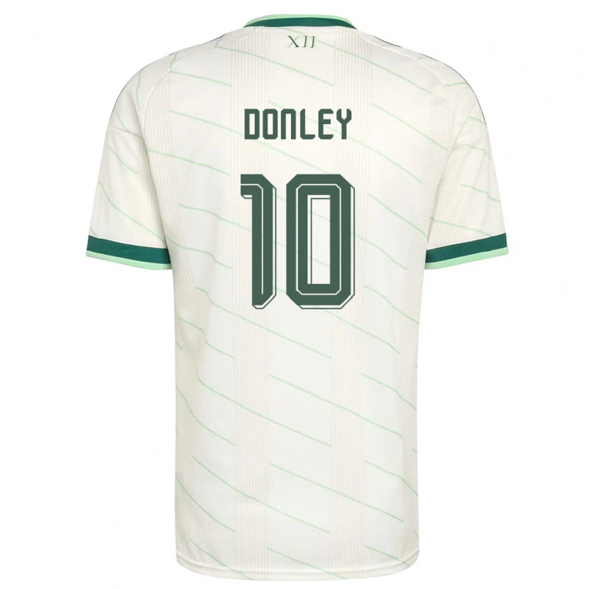 Danxen Niño Camiseta Irlanda Del Norte Jamie Donley #10 Blanco Verde 2ª Equipación 26-28 La Camisa