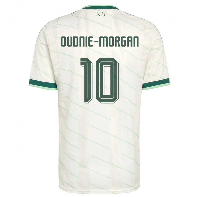 Danxen Niño Camiseta Irlanda Del Norte Rio Oudnie-Morgan #10 Blanco Verde 2ª Equipación 26-28 La Camisa