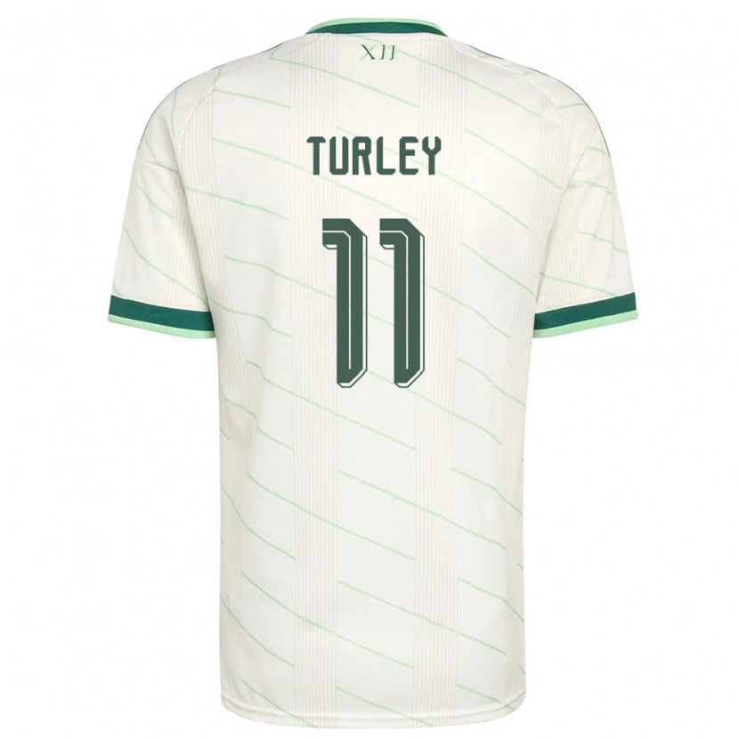 Danxen Niño Camiseta Irlanda Del Norte Francis Turley #11 Blanco Verde 2ª Equipación 26-28 La Camisa