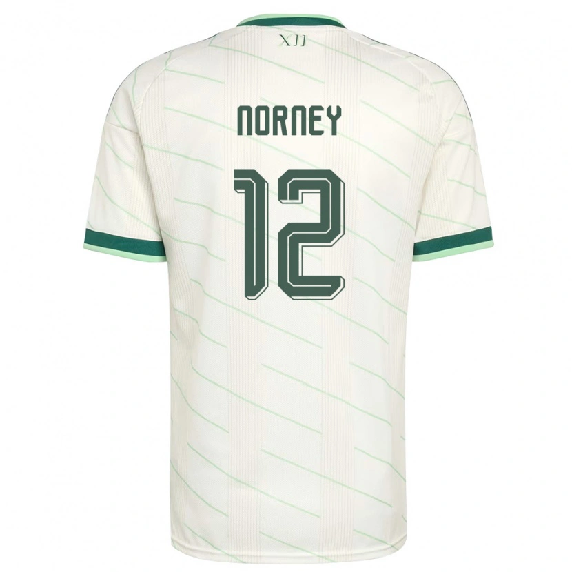 Danxen Niño Camiseta Irlanda Del Norte Rachael Norney #12 Blanco Verde 2ª Equipación 26-28 La Camisa