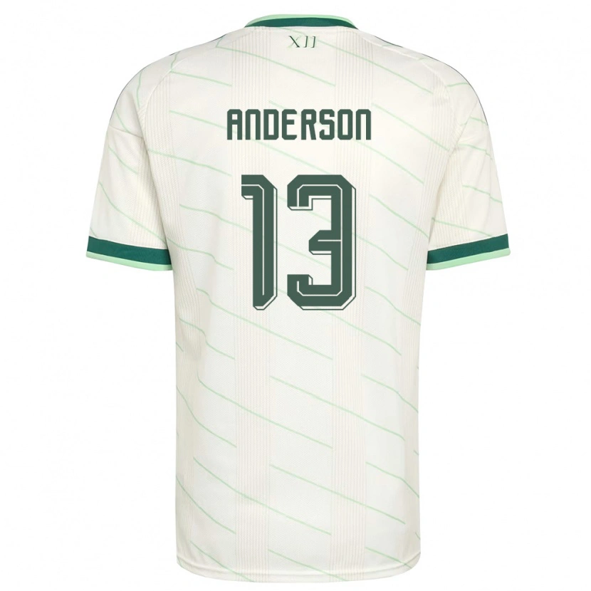 Danxen Niño Camiseta Irlanda Del Norte Calum Anderson #13 Blanco Verde 2ª Equipación 26-28 La Camisa