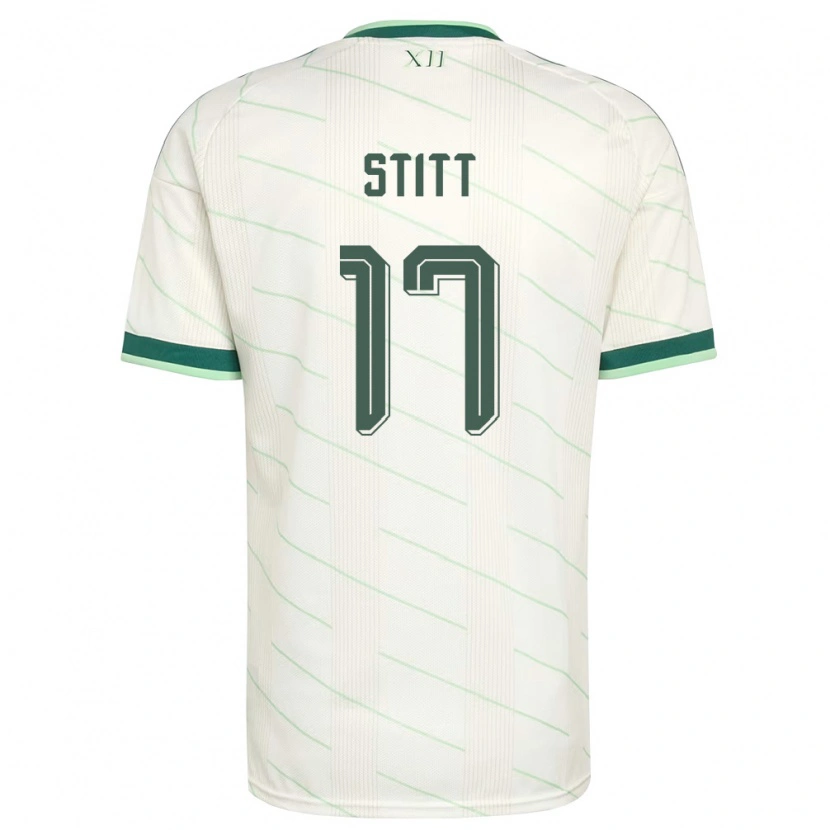 Danxen Niño Camiseta Irlanda Del Norte Dylan Stitt #17 Blanco Verde 2ª Equipación 26-28 La Camisa