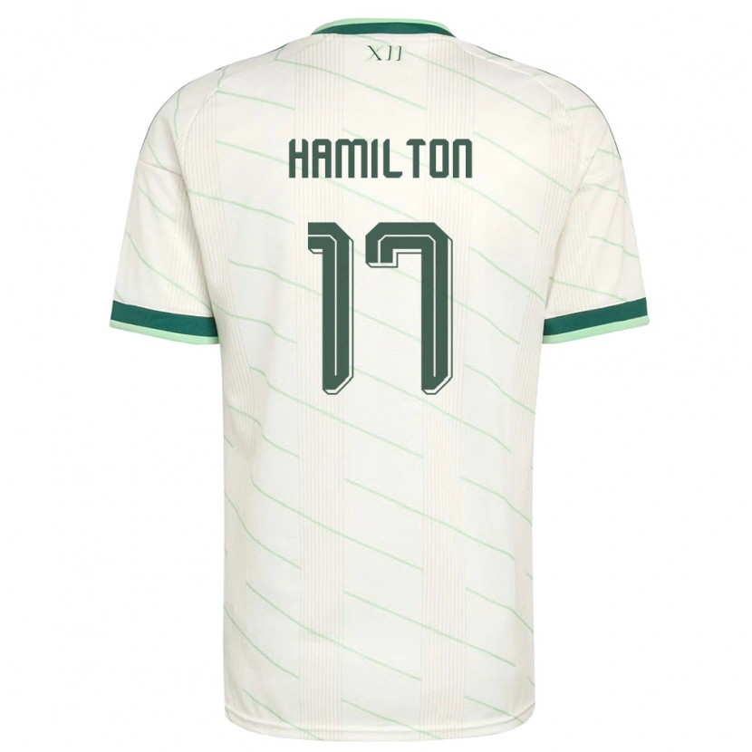Danxen Niño Camiseta Irlanda Del Norte Caragh Hamilton #17 Blanco Verde 2ª Equipación 26-28 La Camisa