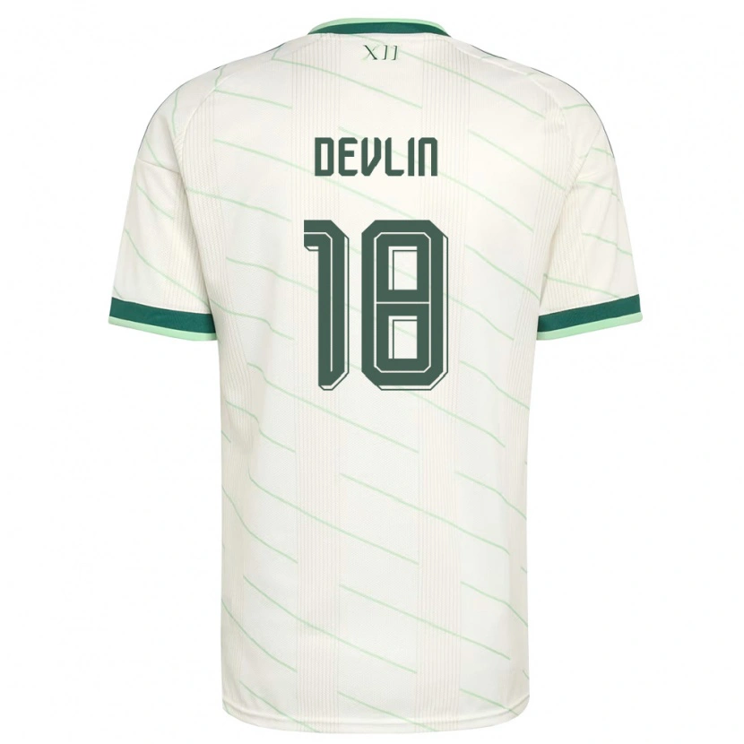 Danxen Niño Camiseta Irlanda Del Norte Terry Devlin #18 Blanco Verde 2ª Equipación 26-28 La Camisa