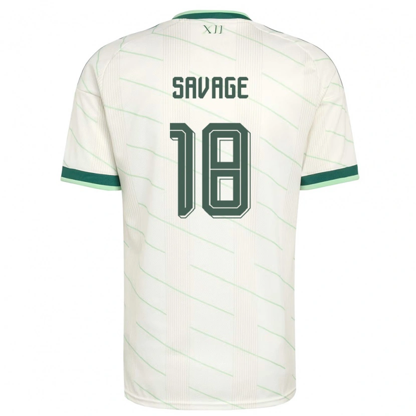 Danxen Niño Camiseta Irlanda Del Norte Troy Savage #18 Blanco Verde 2ª Equipación 26-28 La Camisa