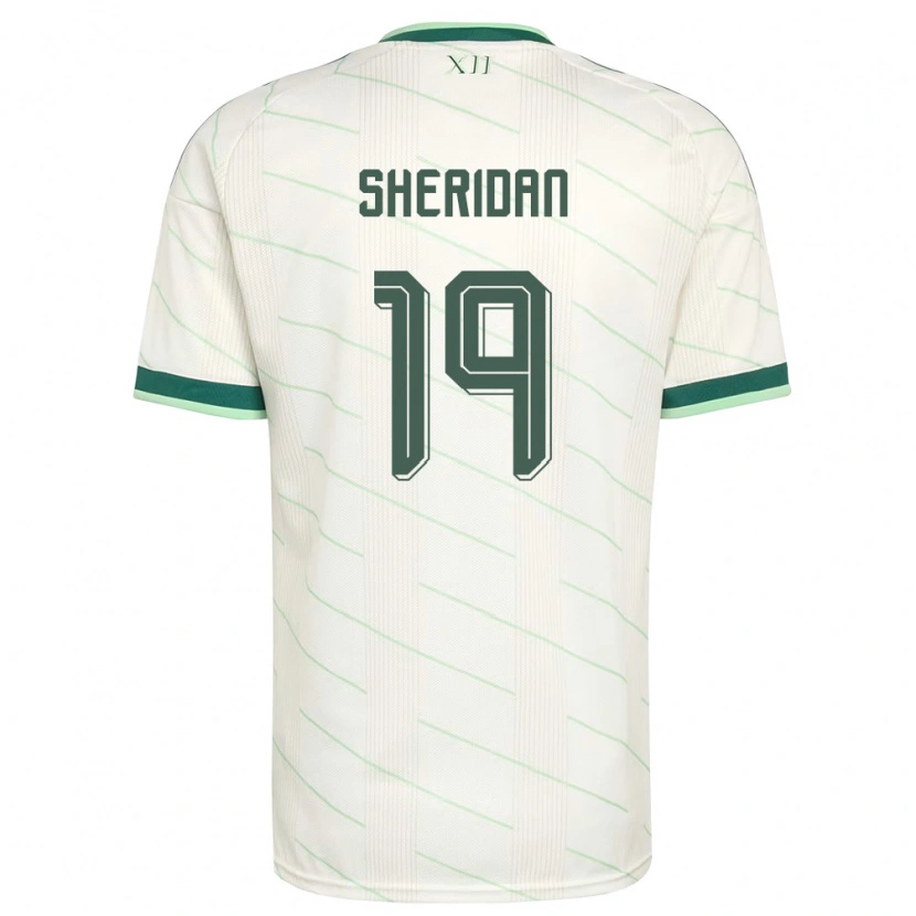 Danxen Niño Camiseta Irlanda Del Norte Joe Sheridan #19 Blanco Verde 2ª Equipación 26-28 La Camisa