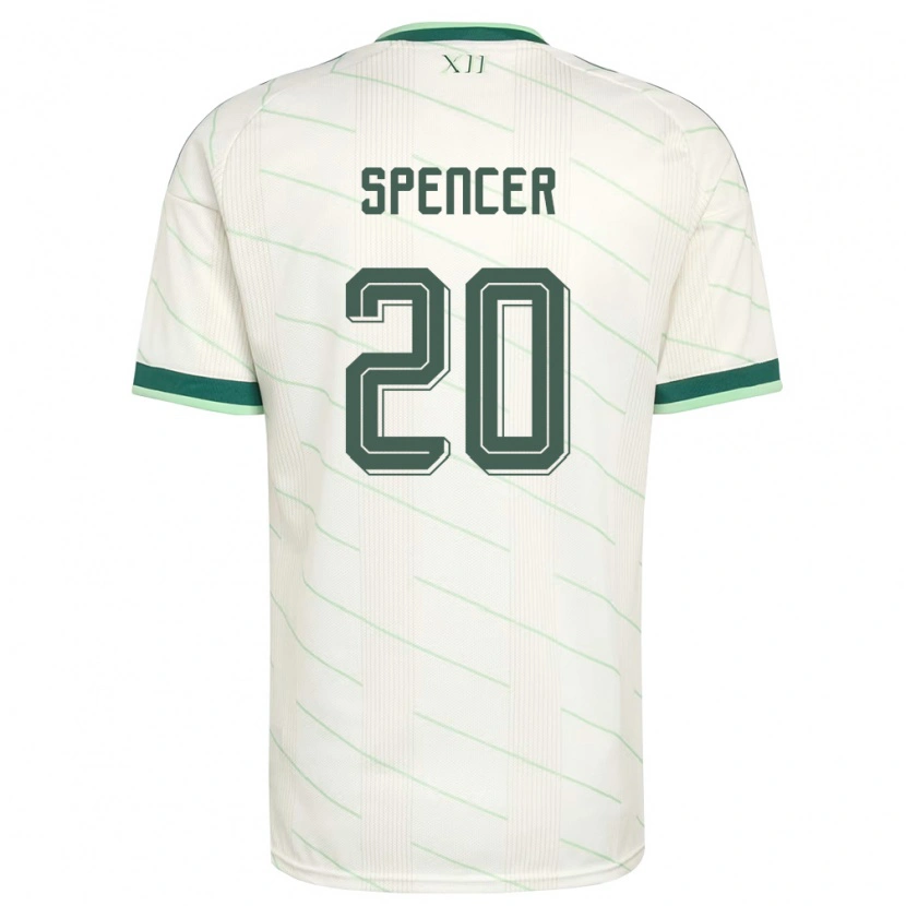 Danxen Niño Camiseta Irlanda Del Norte Brodie Spencer #20 Blanco Verde 2ª Equipación 26-28 La Camisa
