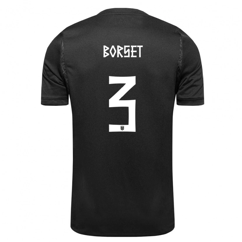 Danxen Niño Camiseta Noruega Anders Børset #3 Negro 2ª Equipación 26-28 La Camisa