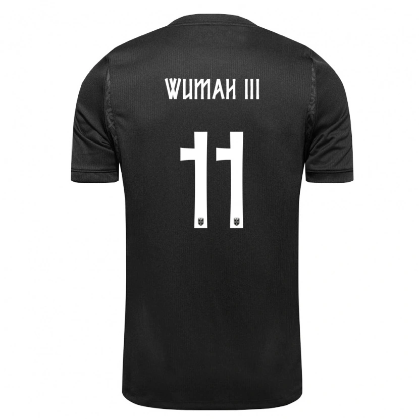 Danxen Niño Camiseta Noruega Edward Wumah Iii #11 Negro 2ª Equipación 26-28 La Camisa