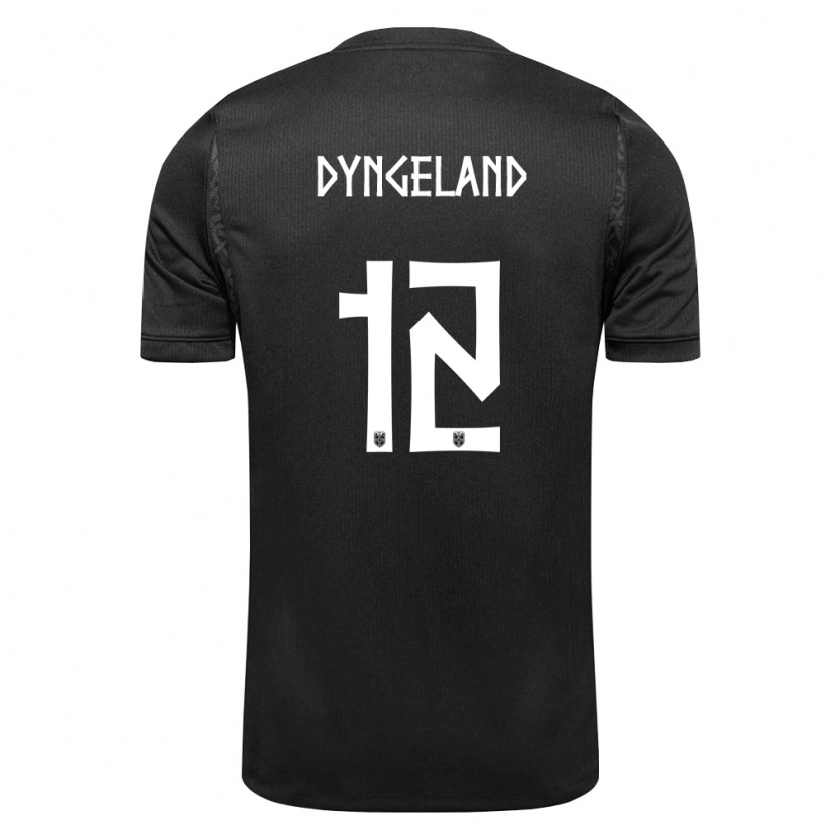 Danxen Niño Camiseta Noruega Mathias Dyngeland #12 Negro 2ª Equipación 26-28 La Camisa
