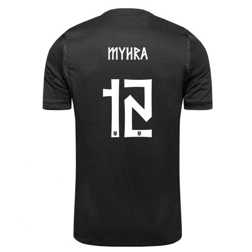 Danxen Niño Camiseta Noruega Viljar Myhra #12 Negro 2ª Equipación 26-28 La Camisa